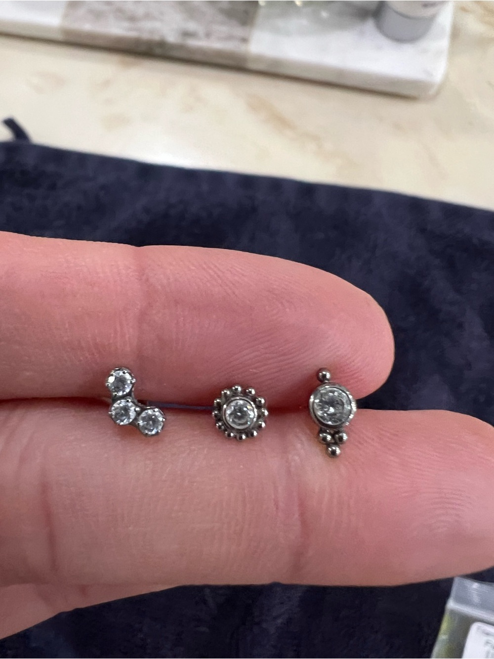 Titanium  Clear Gem flat backs Stud Set - 3-Pack I purchase this from studs.com